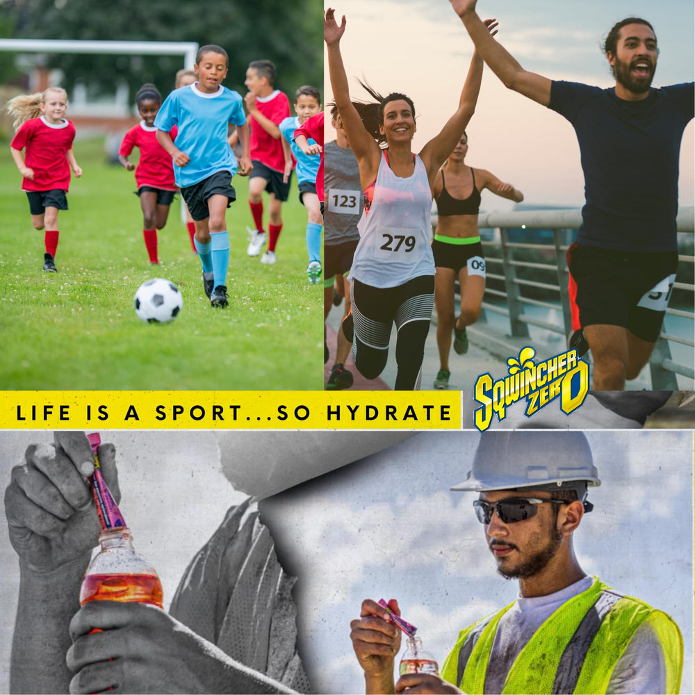 Sqwincher Zero Qwik Stik grape label closeup with nutrition and zero-sugar info.