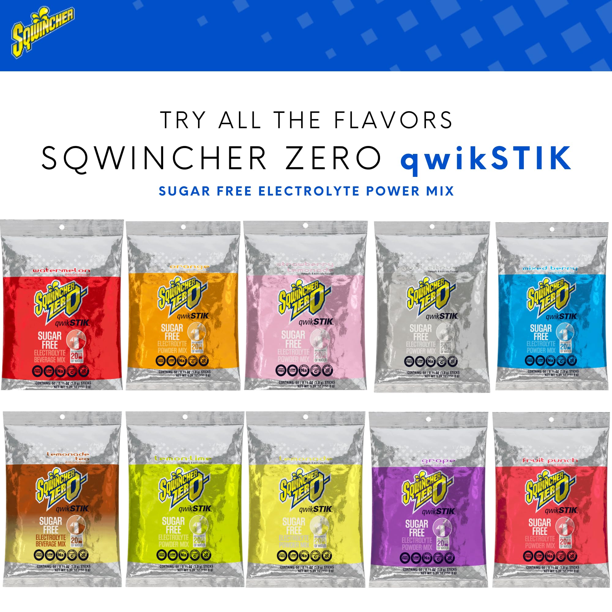Sqwincher Zero Qwik Stik grape on-the-go in gym bottle or backpack.