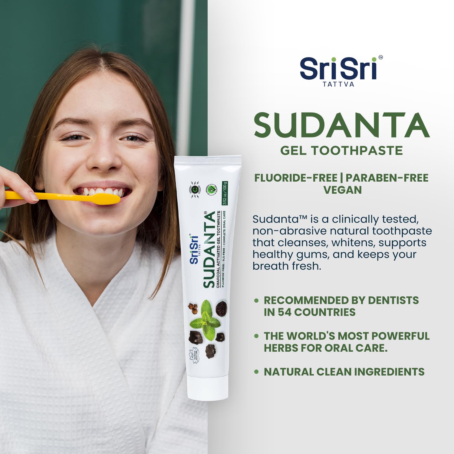Natural whitening action on tooth surface with toothpaste