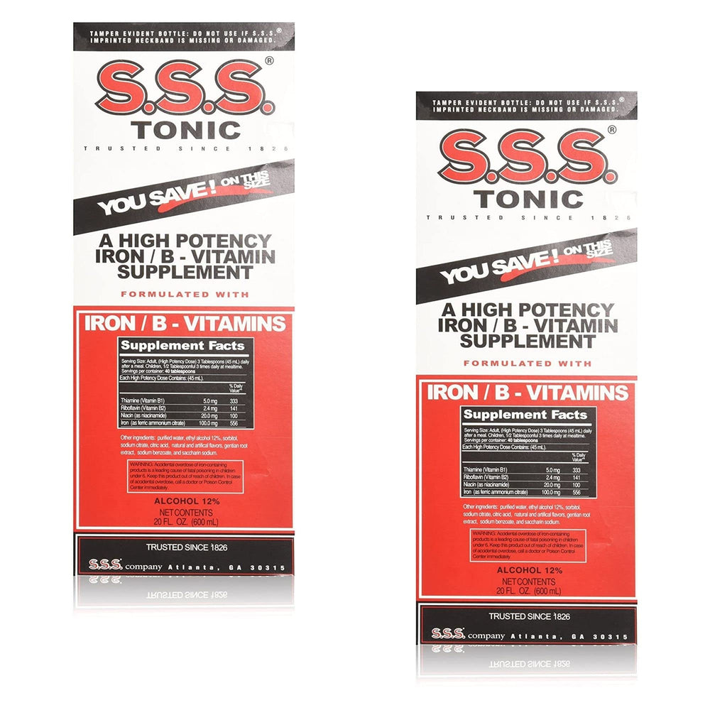 S.S.S. Tonic Iron and Vitamin B Liquid 20 oz bottle (pack of 2)
