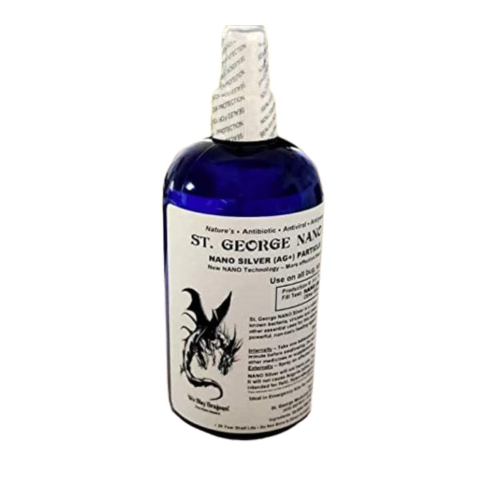 St George Nano Silver 16 oz colloidal silver bottle front label