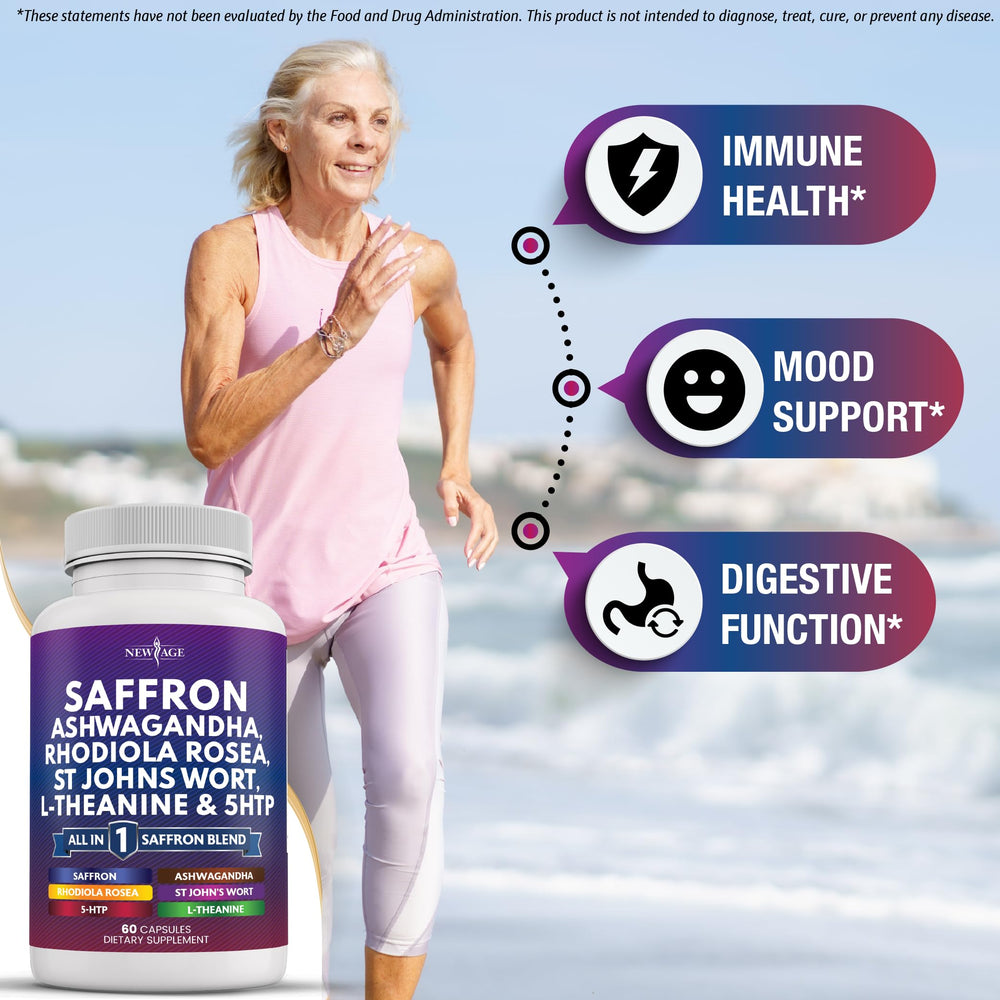 St. John's Wort, saffron and Ashwagandha capsules