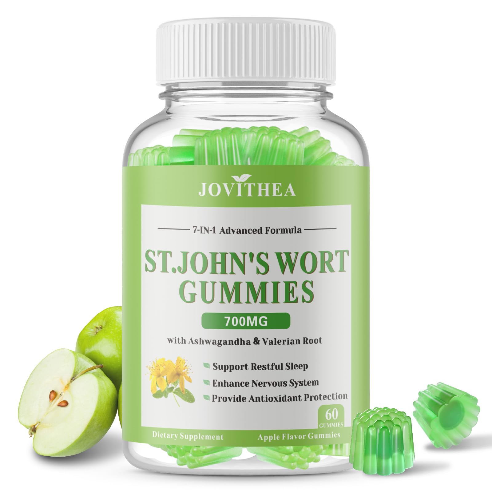 Bottle of St John's Wort Gummies 700mg with Apple Flavor
