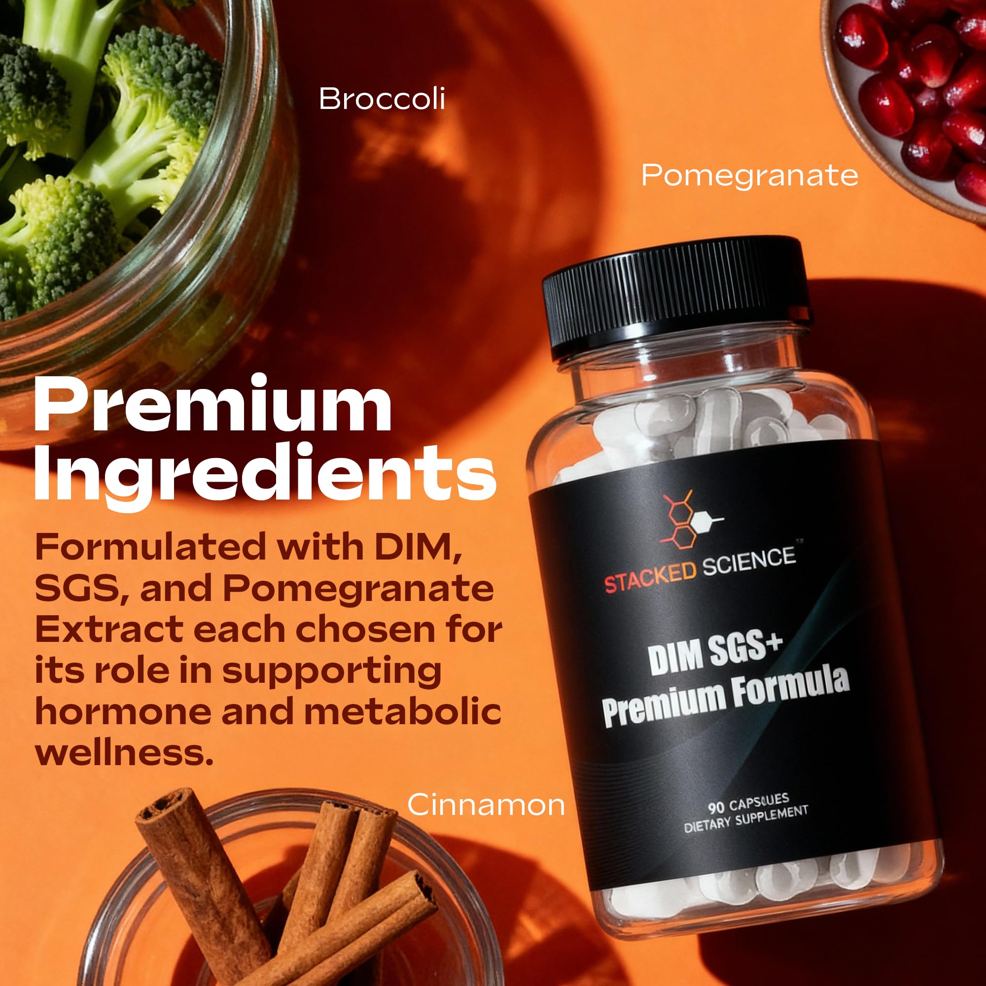 Stacked Science man taking DIM SGS+ for energy support