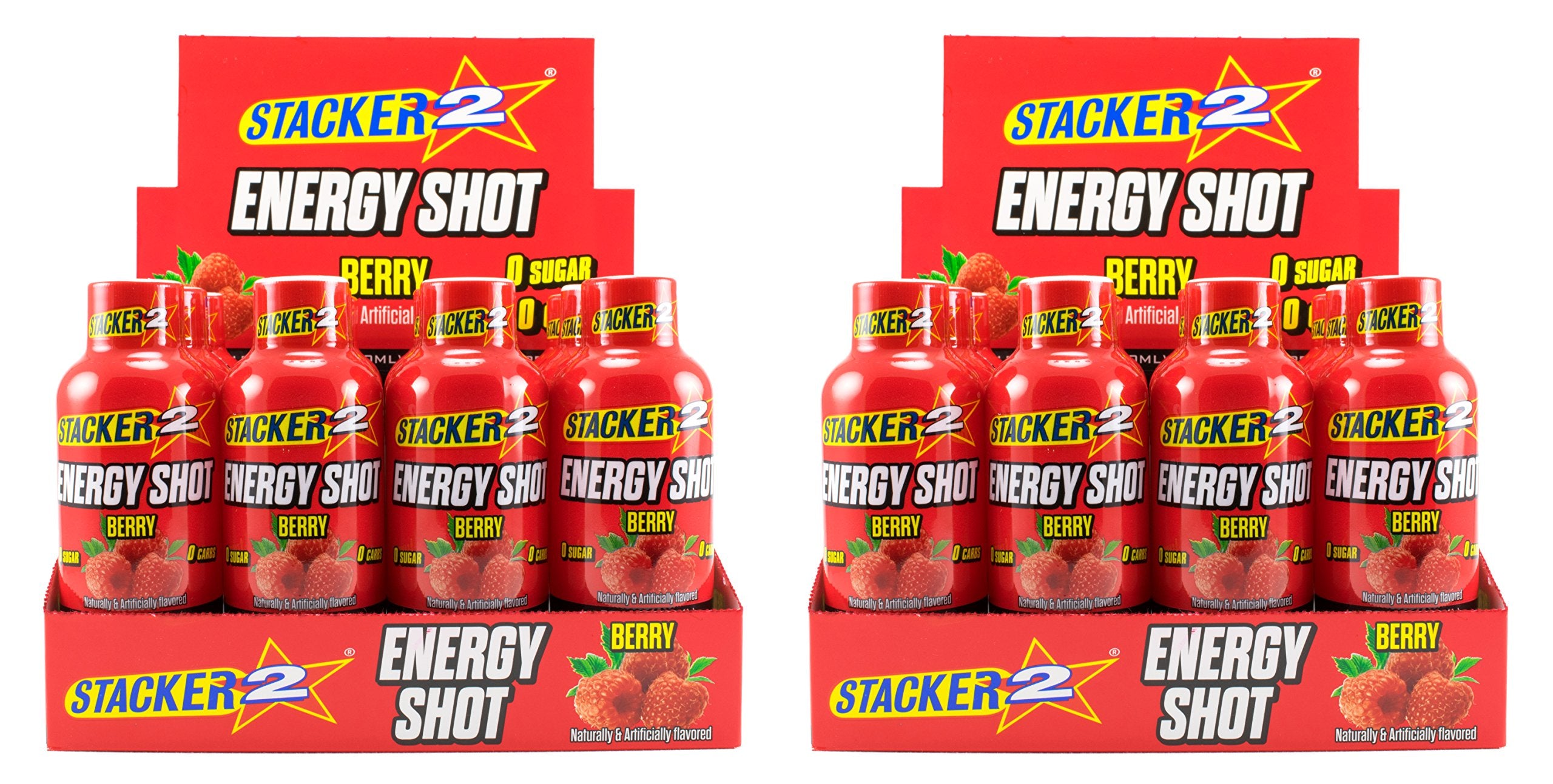 Stacker 2 Berry Energy Shots – 24 x 2oz bottles, Berry flavor