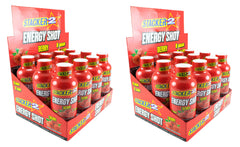 Close-up of Stacker 2 Berry Energy Shot bottle