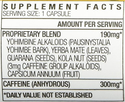 Close-up of Stacker 2 Yellow Hornet Ephedra Free capsules