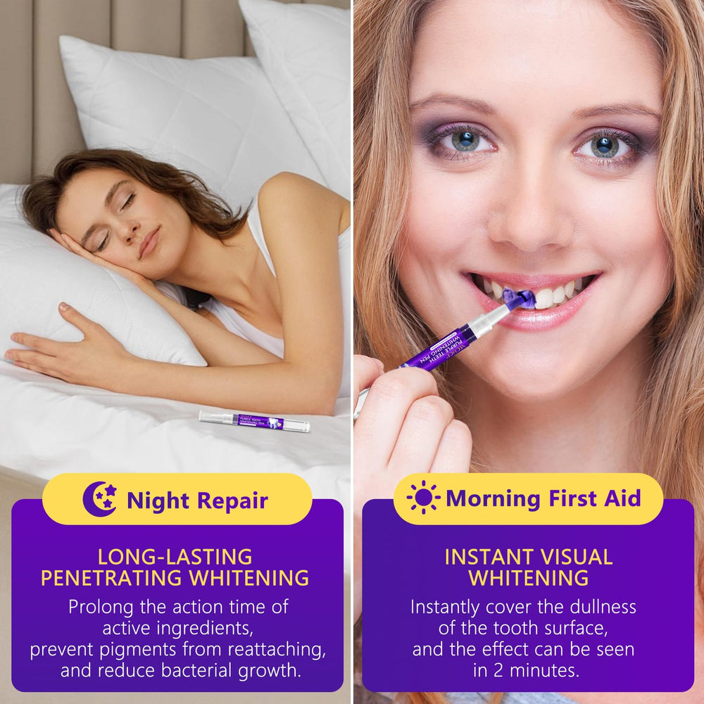 Before and after whitening showing stain removal