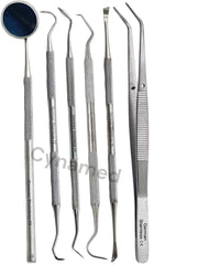 Stainless steel dental hygiene tools for professional use