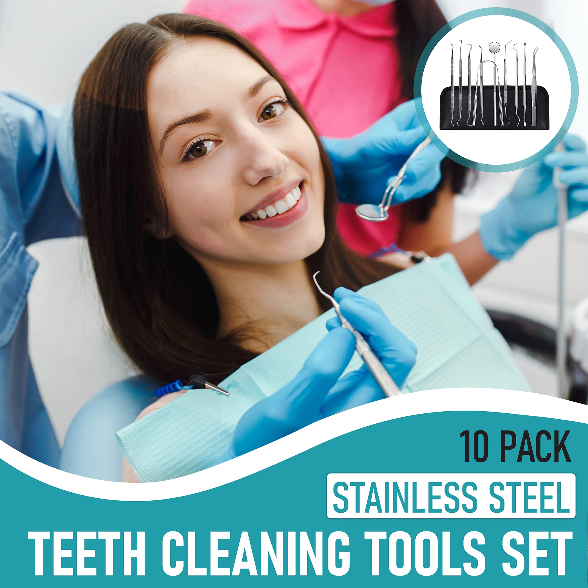 Stainless steel dental tools plaque remover with anti-slip handles