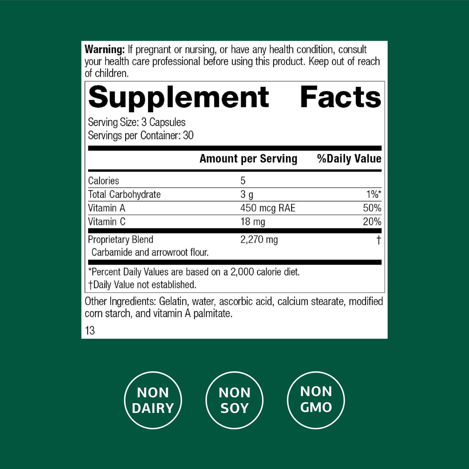 Gluten-free kidney support supplement bottle with label