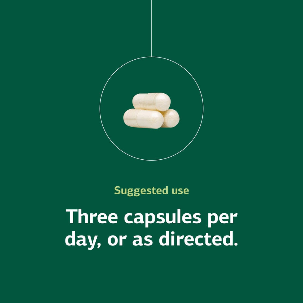 Bottle with capsules on a white background