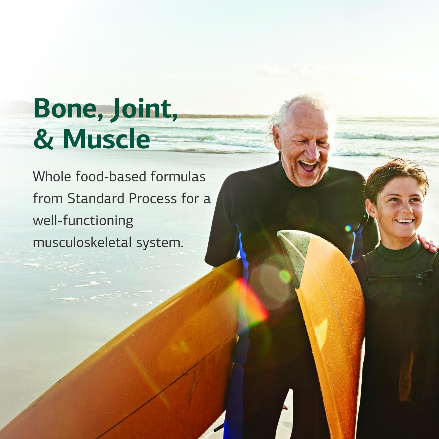 Standard Process Biost tablets in hand for daily bone health routine.