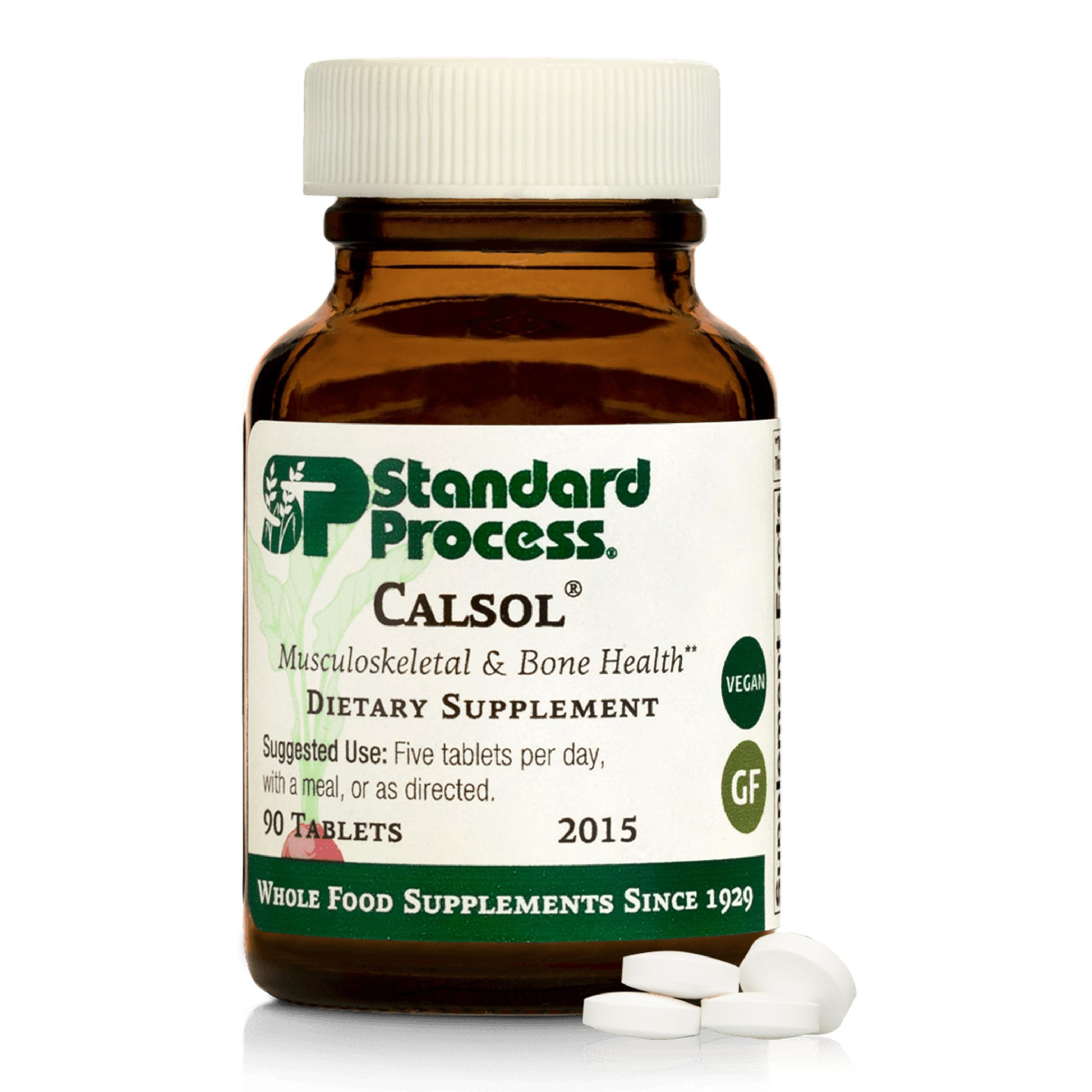 Front view of Standard Process Calsol bottle