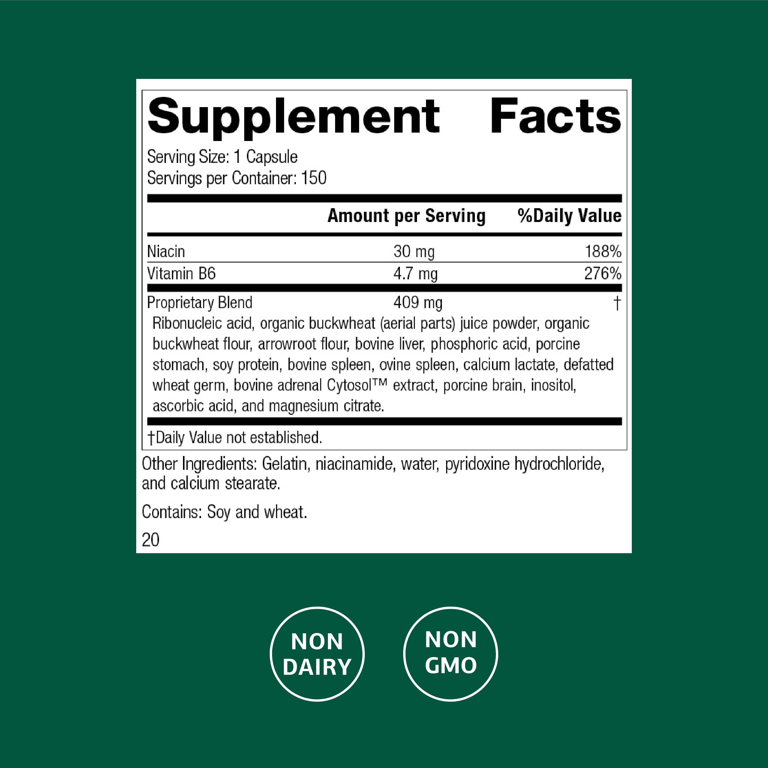 Standard Process Circuplex ingredients blend indicating a whole food-based formulation.