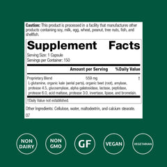 Enzycore bottle label close-up