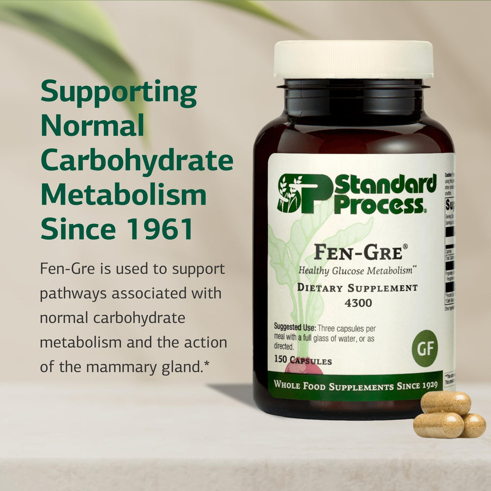Fen-Gre ingredients and fenugreek shown