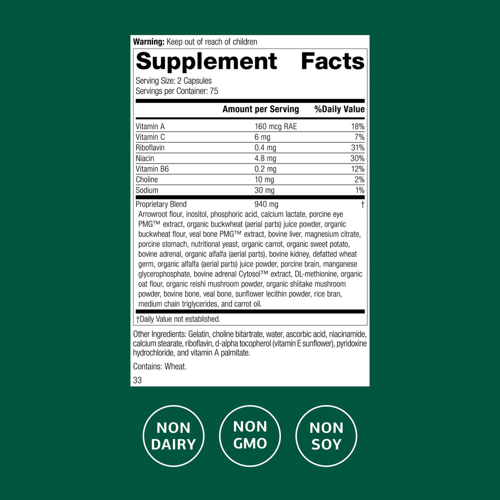 Standard Process Iplex capsules close-up highlighting whole-food formula.