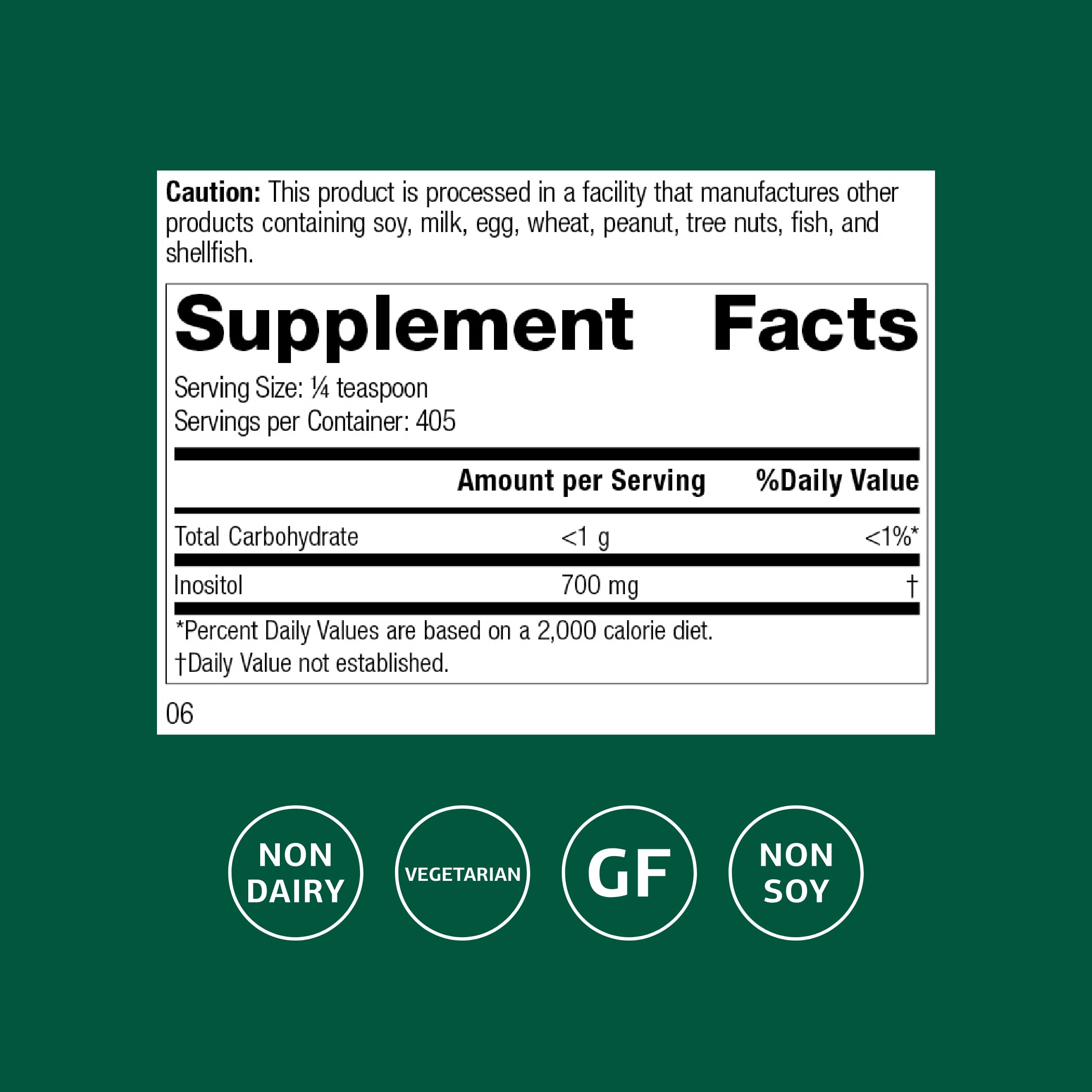 Packaging for Standard Process Inositol Powder 10 oz