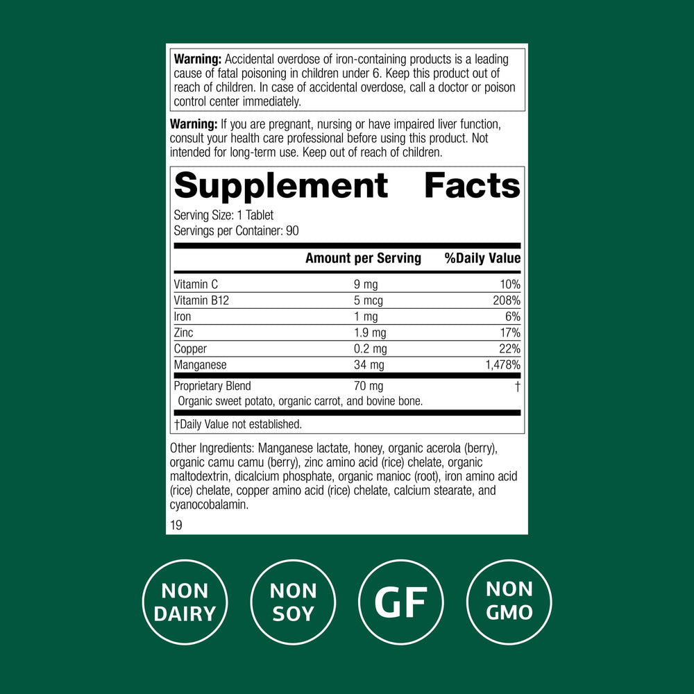 Blood health support with Manganese B12