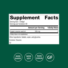 Sesame Seed Oil 60 softgels package close-up