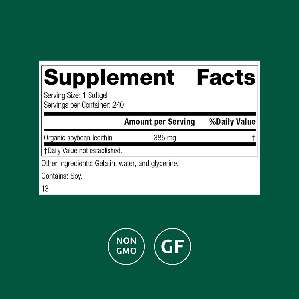 Label and ingredients for Standard Process Soybean Lecithin