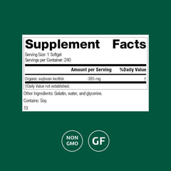 Label and ingredients for Standard Process Soybean Lecithin