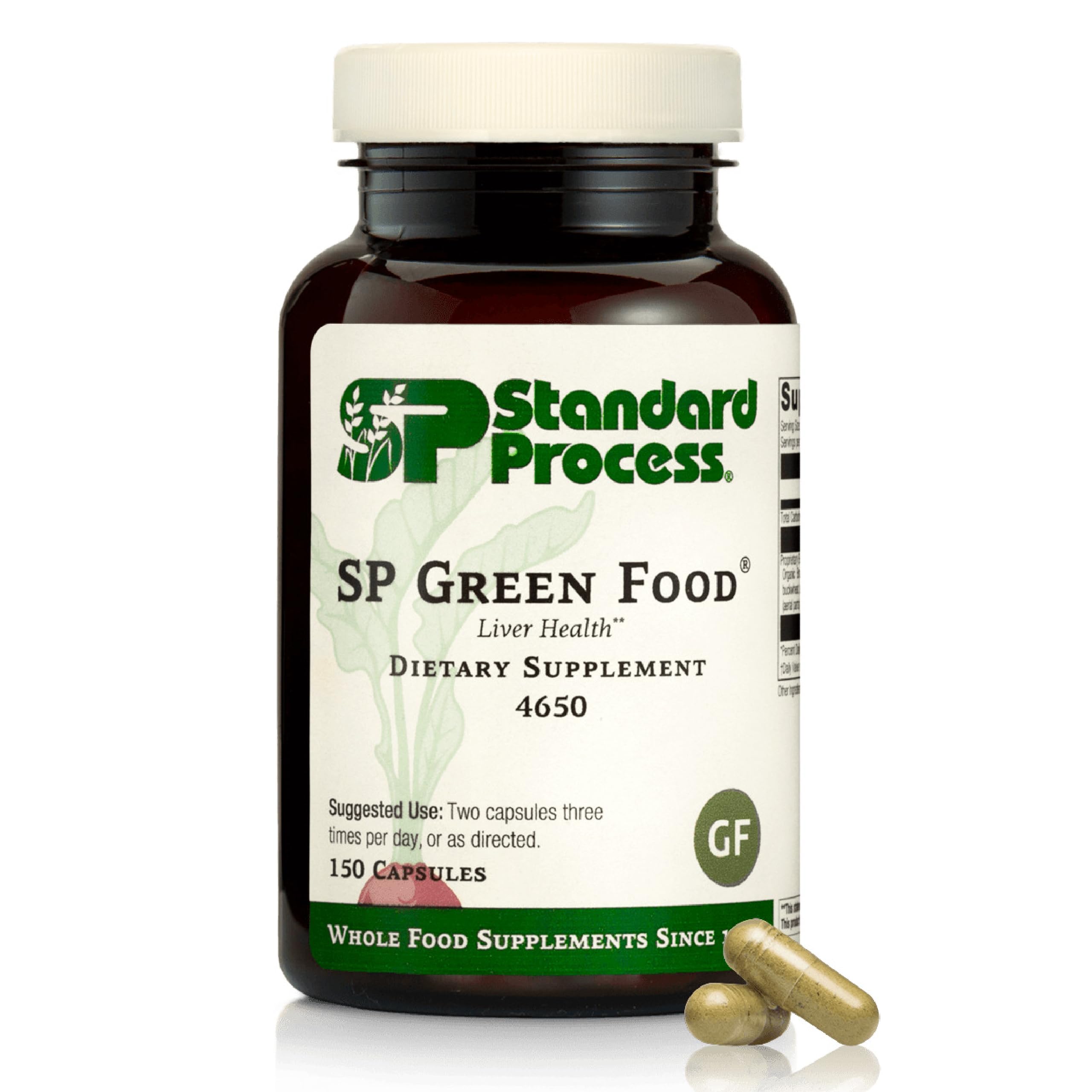 Standard Process SP Green Food bottle supports daily green nutrition and overall vitality.