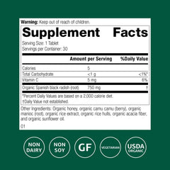 Standard Process Spanish Black Radish tablets shown for digestion and gallbladder care