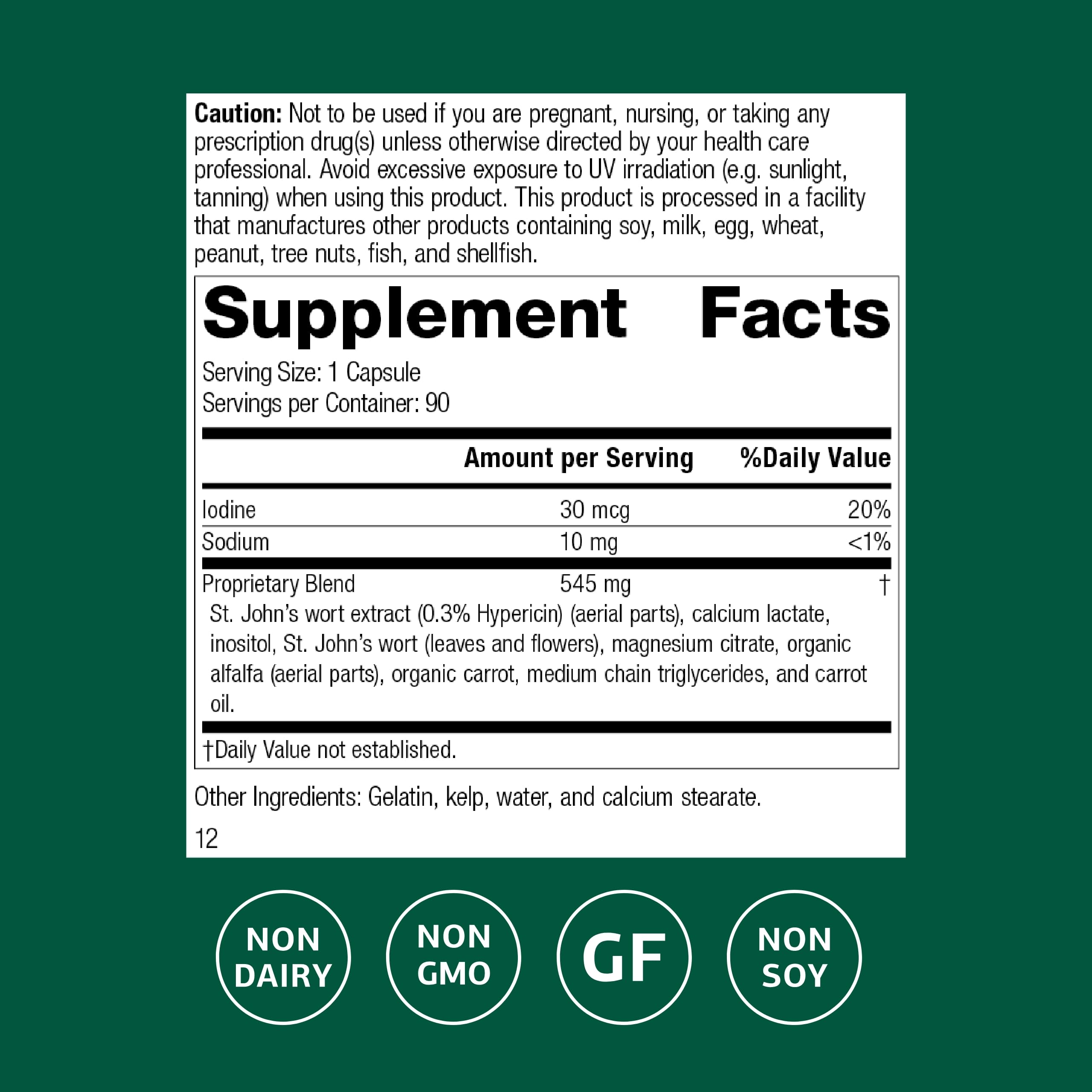 Standard Process St. John's Wort-IMT capsules closeup show daily wellness use