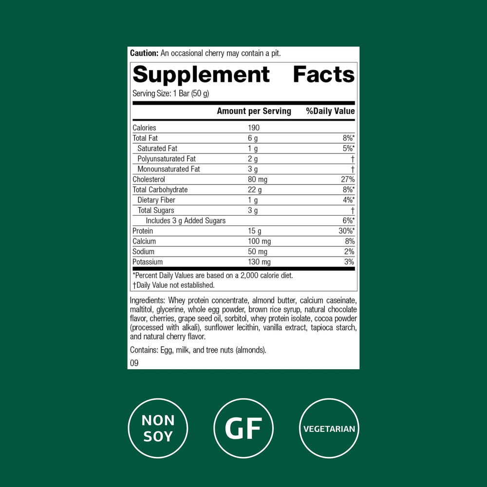 Standard Process StandardBar Cocoa Cherry packaging emphasizes whole-food nutrition