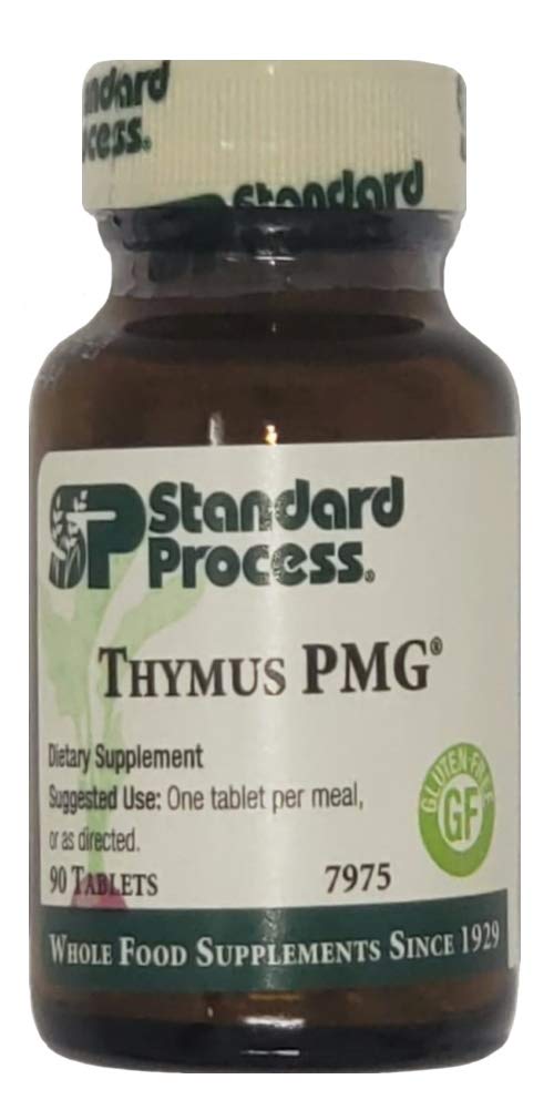 Standard Process Thymus PMG 90 tablets front view supports daily wellness routines.