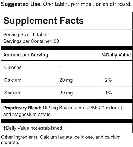 Product image close-up: Utrophin PMG 90 tabs bottle label