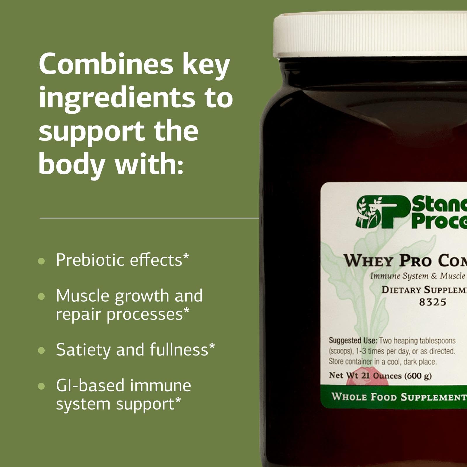 Standard Process Inc. Whey Pro Complete scoop with powder texture aids satiety.