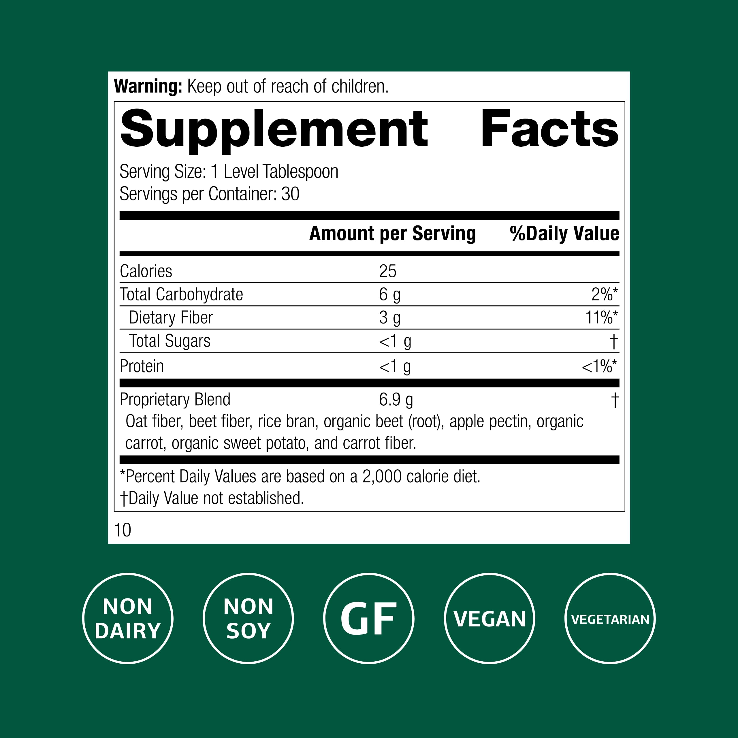 Label close-up showing vegan gluten-free claims