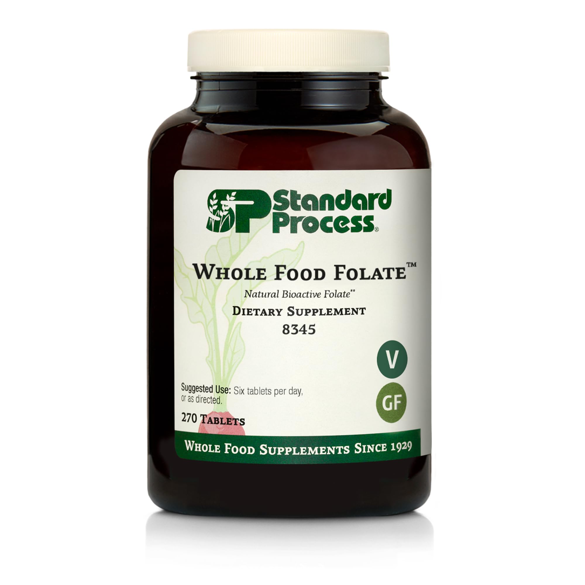 Bottle of Standard Process Whole Food Folate with label