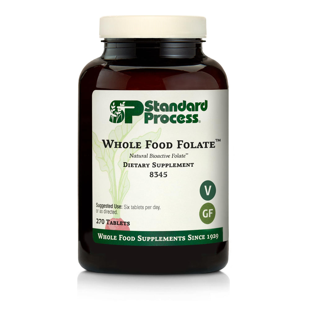Bottle of Standard Process Whole Food Folate with label