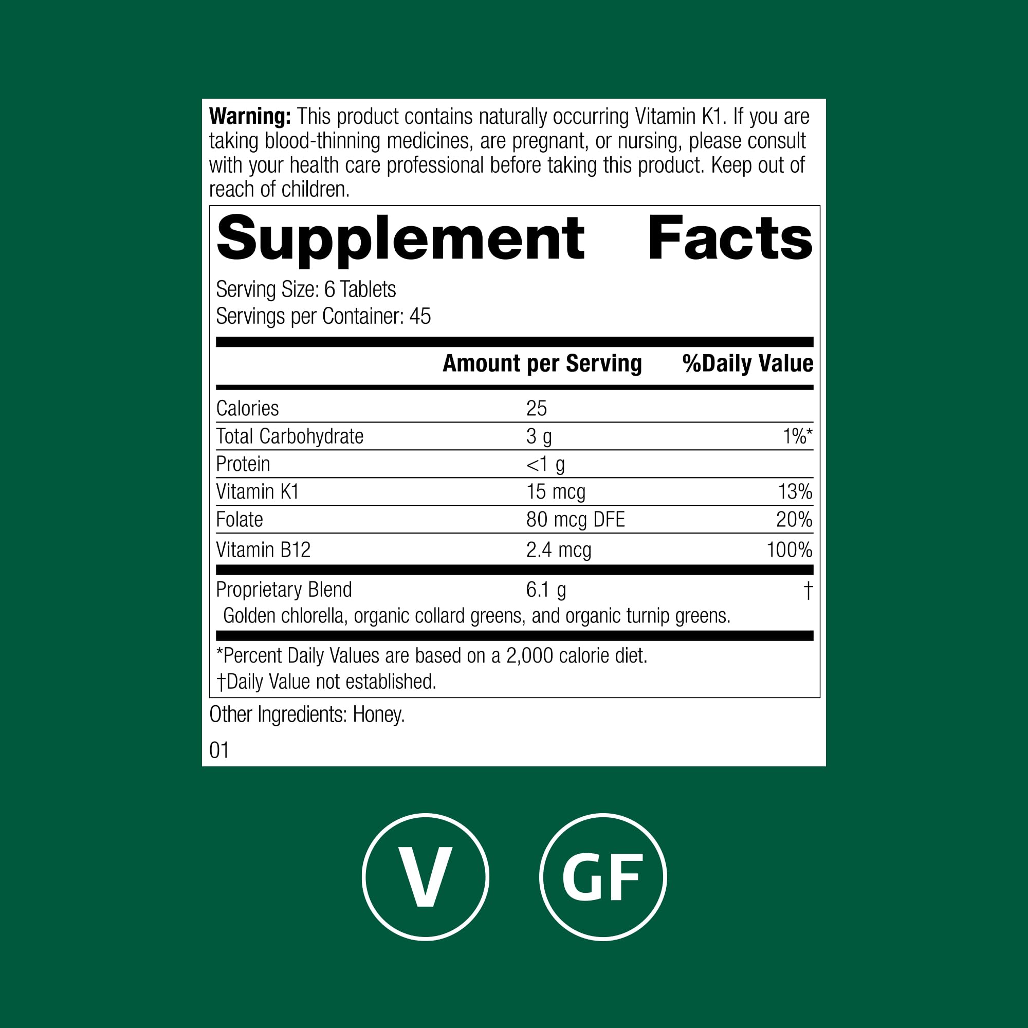 Organic collard greens used in Whole Food Folate