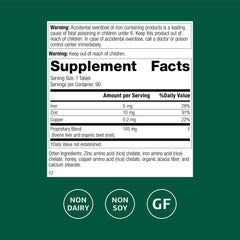 Close-up of Zinc Complex bottle label