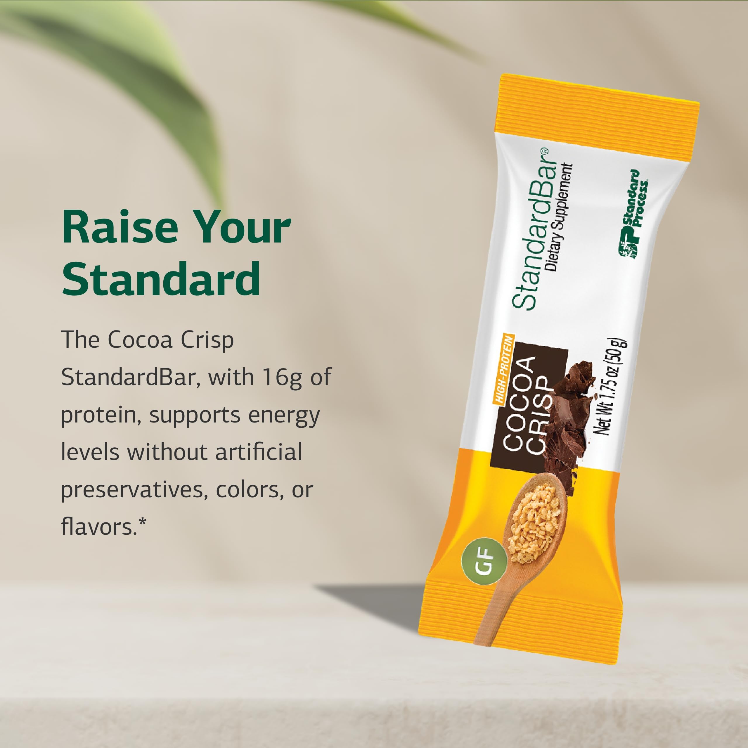 Nutrition facts and protein content of StandardBar Cocoa Crisp