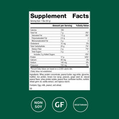 Peanut Butter StandardBar nutrition label and bar image