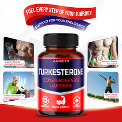 12-in-1 standardized Turkesterone blend capsule bottle label