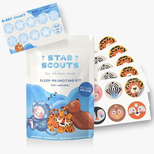 Animal-design Star Scouts sleep patch sticker applied to a child's sleeve