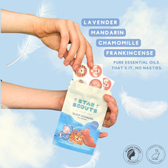 Close-up of lavender and chamomile scent patch