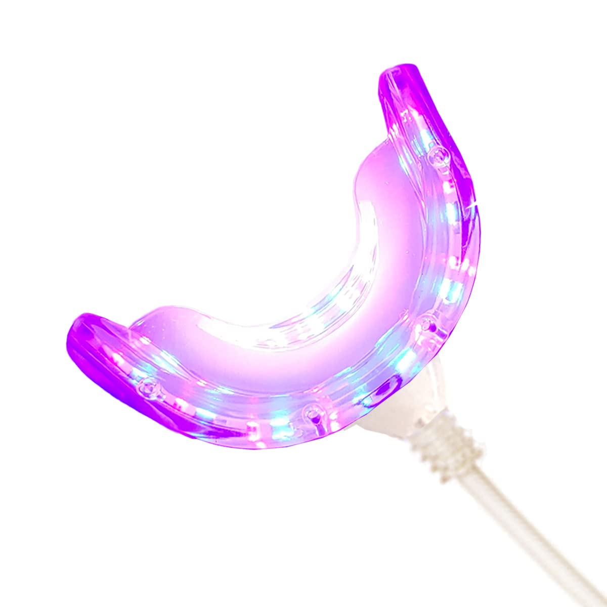 Starlite Smile gum light device front view with blue and red LED bulbs