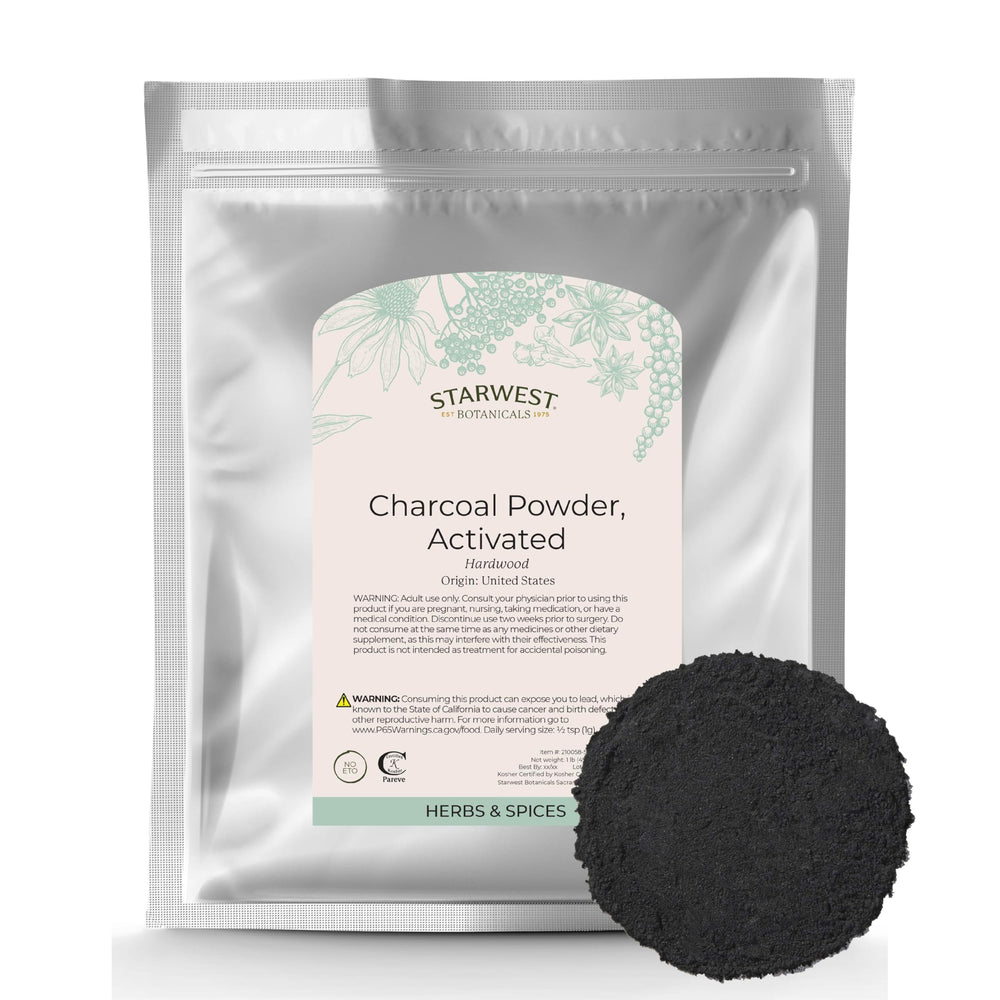 Starwest Activated Hardwood Charcoal Powder 1 lb resealable bag