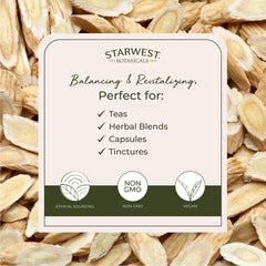 Thin sliced astragalus roots ready for tea