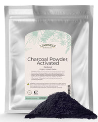 Starwest Botanicals Activated Charcoal Powder - 2 lb in resealable bag, hardwood-based, food-grade