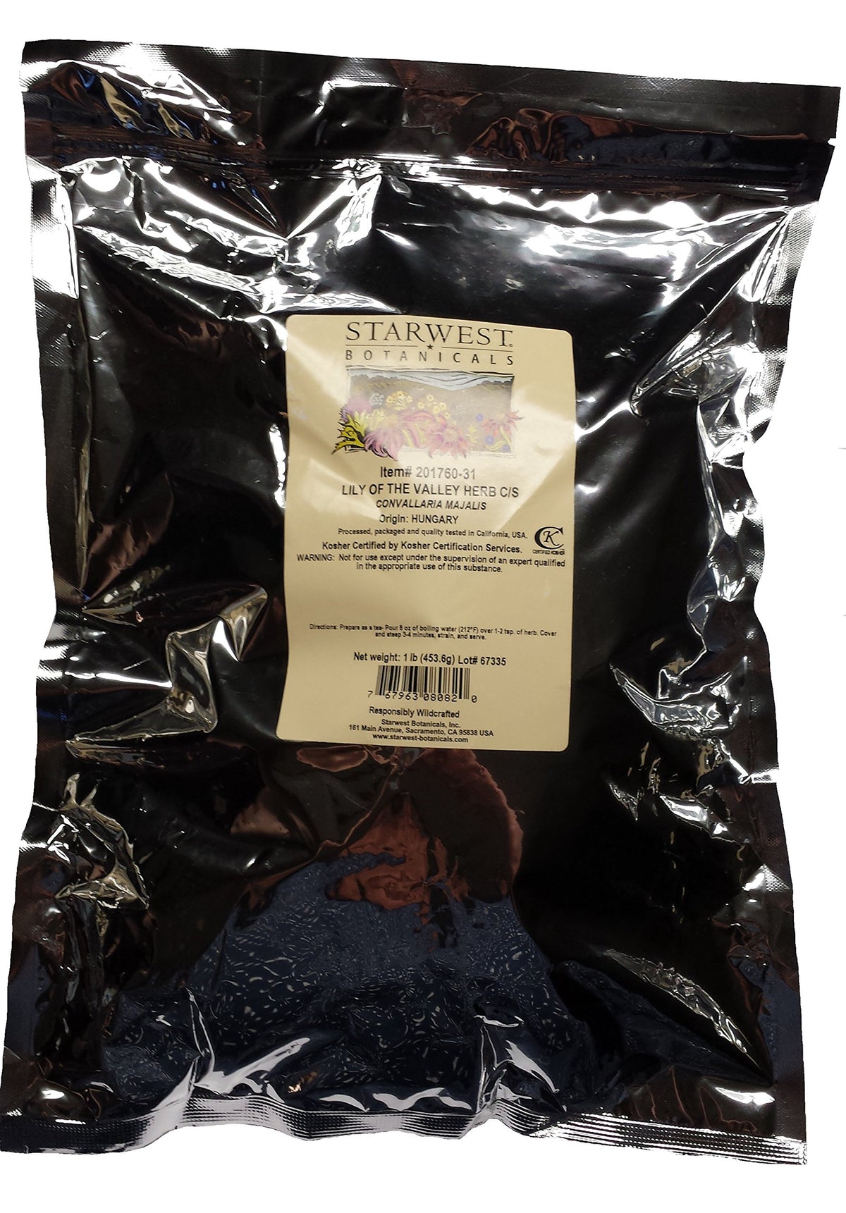 Starwest Botanicals Lily of the Valley herb C/S WC 1 lb package
