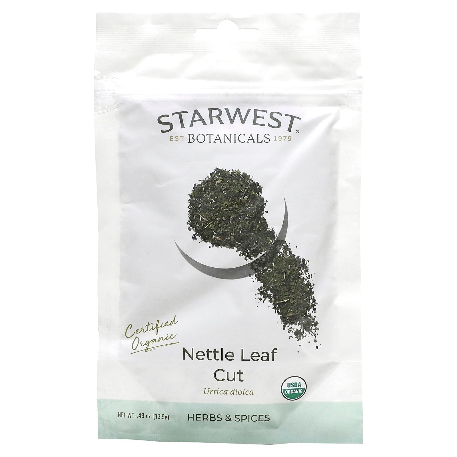 Starwest Botanicals Nettle Leaf Cut in Eco-Pouch packaging